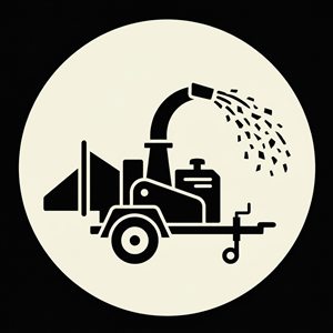 Brush chipping and yard cleanup icon