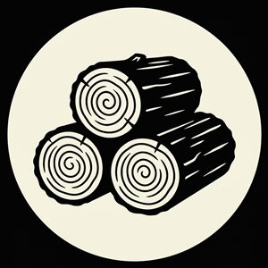 Log cutting and wood removal icon