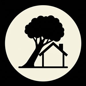 Tree on roof removal icon