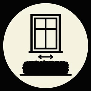 Window and walkway shrub clearance icon